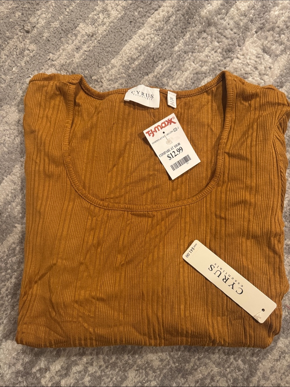 Cyrus Women's Ribbed Scoop Neck Long Sleeve / scooped neck / Mustard Gold - Picture 1 of 1